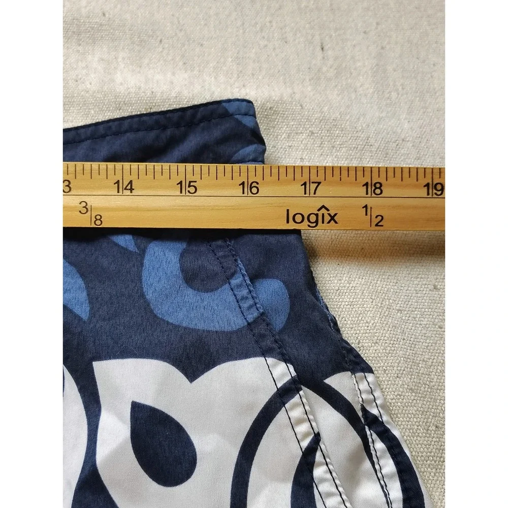 Quiksilver Mens Navy Blue Swirl Graphic Board Shorts‎ Swim Trunks Size L 18